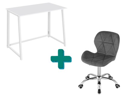 Set ZARIMO bílý a AVOLA šedé – stylový pracovní nábytek do moderního interiéru.