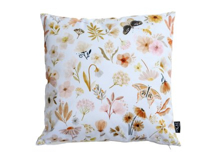 Venkovní polštář ELAROSA 45x45 cm krémový s květinovým vzorem