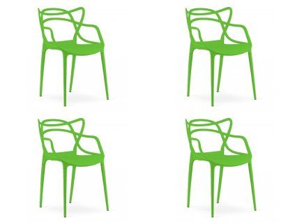 Set 4 scaune din plastic KATO, verde