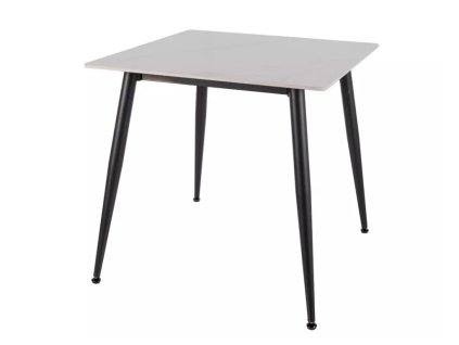 Stylový čtvercový jídelní stůl RION 80x80 cm v dekoru bílého mramoru