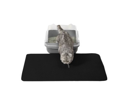 15411 Mata pod kuwete Praktická podložka před kočičí toaletu 60x45 cm černá pro čistý domovczarna