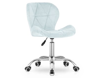 Světle modré kancelářské křeslo AVOLA VELVET s kolečky
