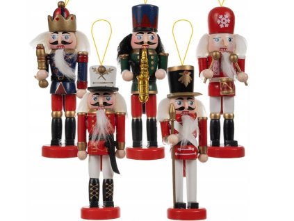 Vánoční ozdoby NUTCRACKER sada 5 ks, barevné dekorace na stromek