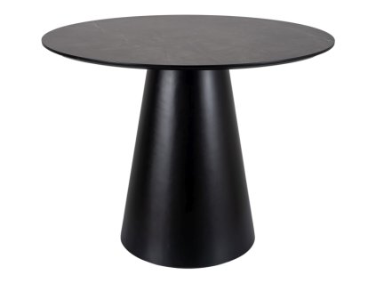 Kulatý jídelní stůl ANGEL 100x100 cm se šedým mramorovým dekorem