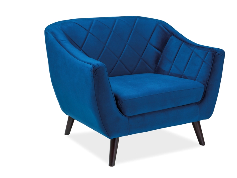 Fotoliu elegant catifea Culoare Turcoaz / Wenge MOLLY 1 VELVET