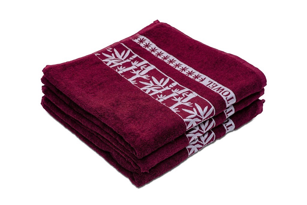 Prosop de baie din fibra de bambus visiniu BAMBOO