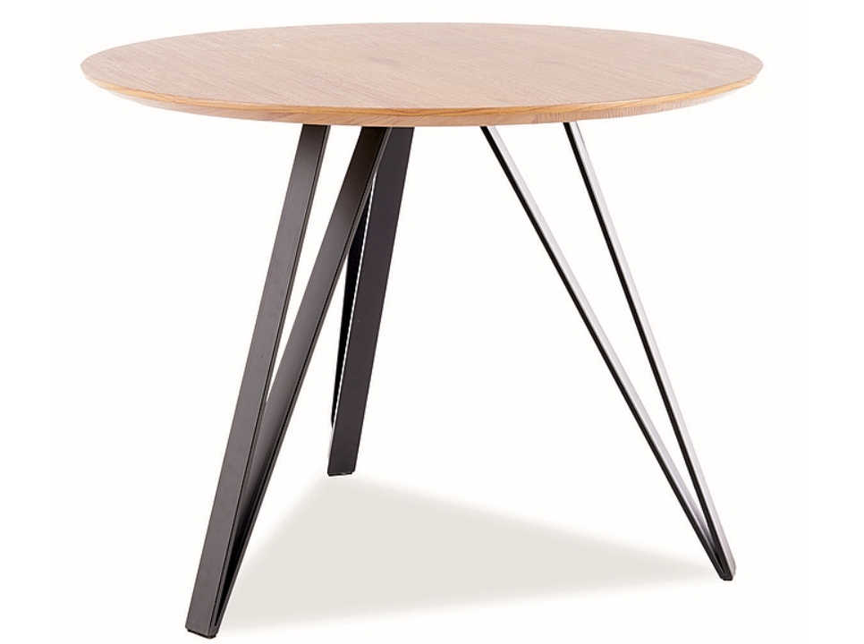 Masa dining Stejar / Negru TETIS 100x100