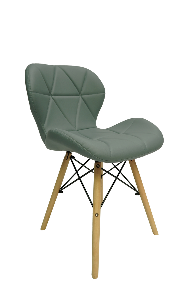 Scaun de masa gri din piele ecologica MATIAS