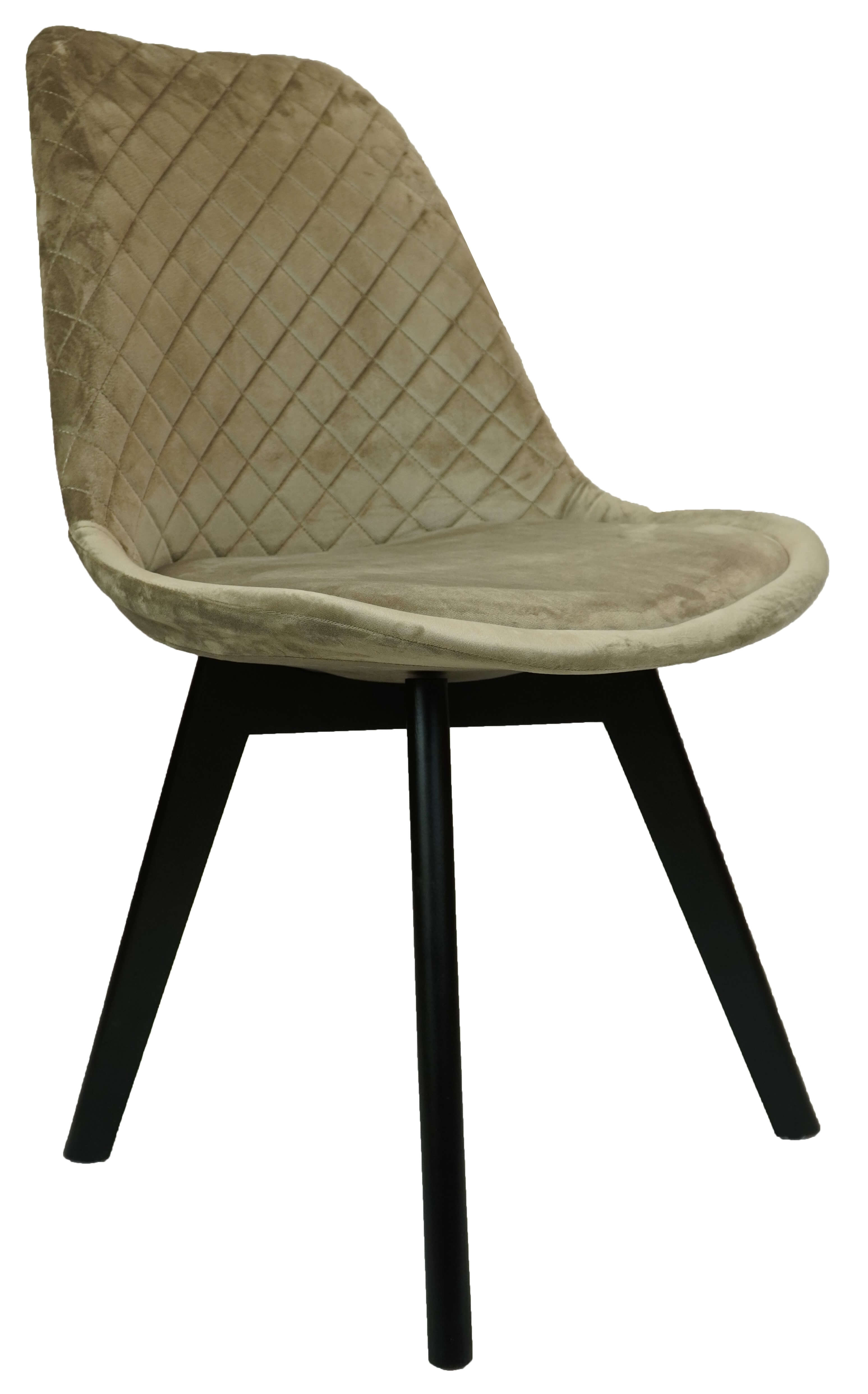 Scaun din catifea RIO BLACK in culoarea cappuccino