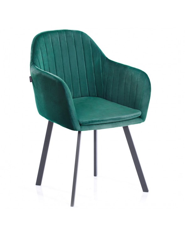 Scaun de sufragerie din catifea TRENTO turcoaz