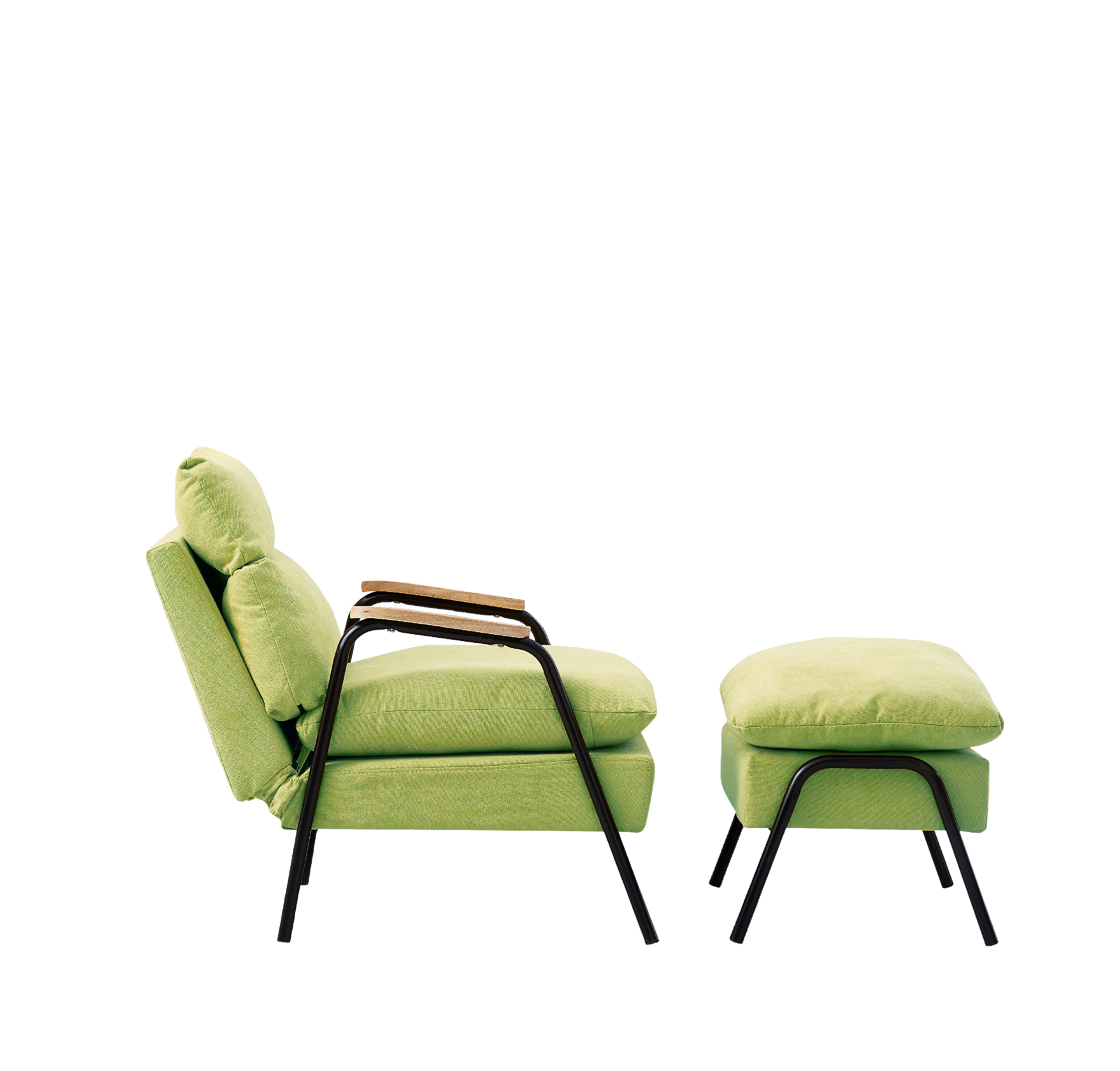 Scaun rabatabil BRISTOL verde cu taburet