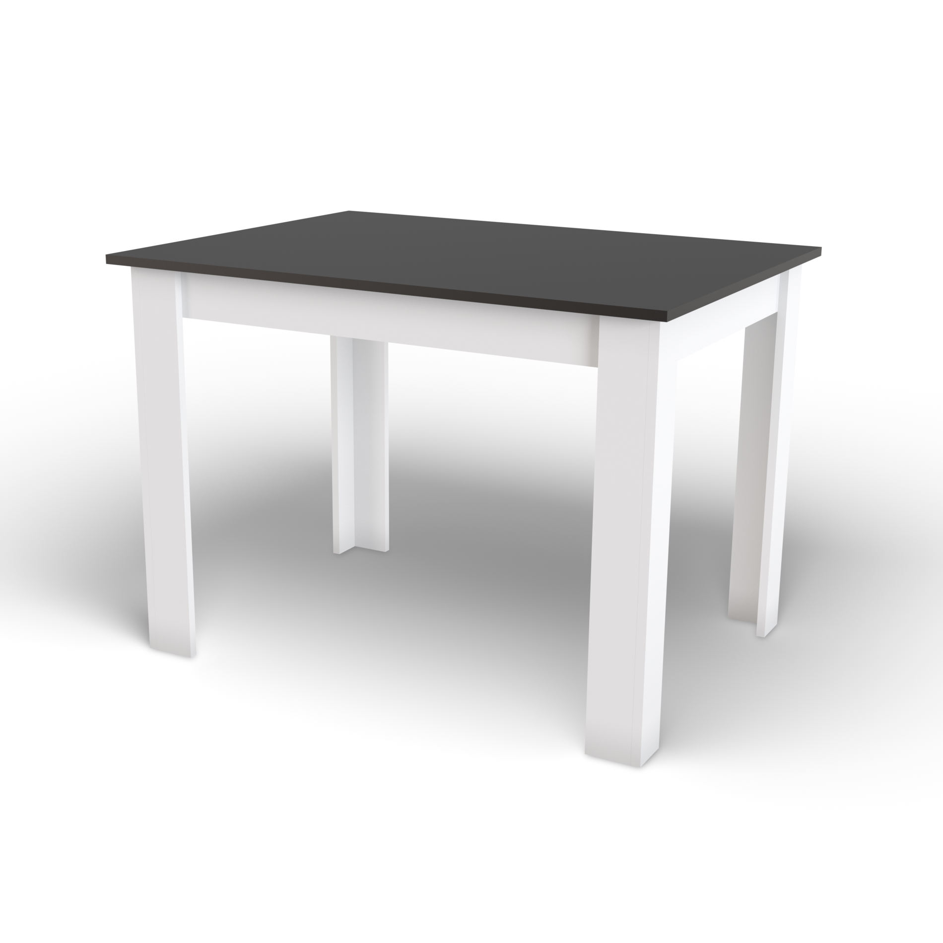 Masa de sufragerie neagra cu picioare albe MADO 120x80
