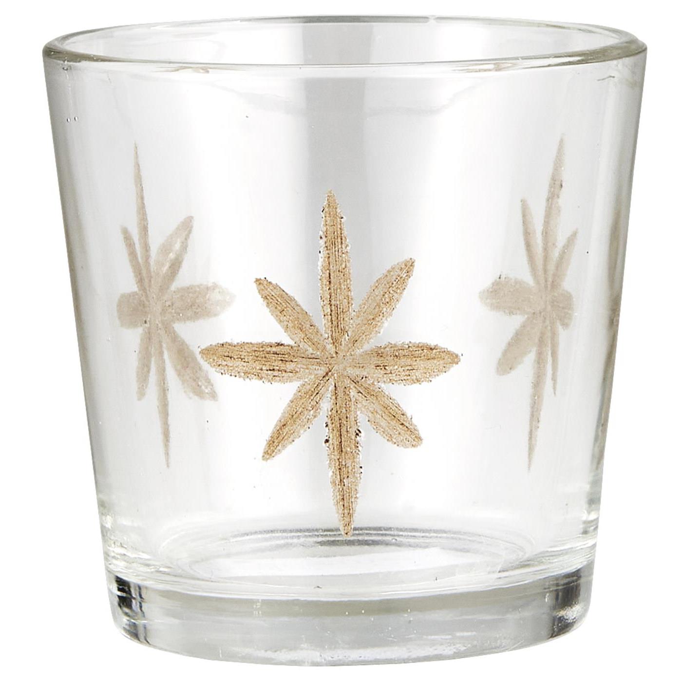 IB Laursen suport lumanare de sticla cu decor din alama SCONCE