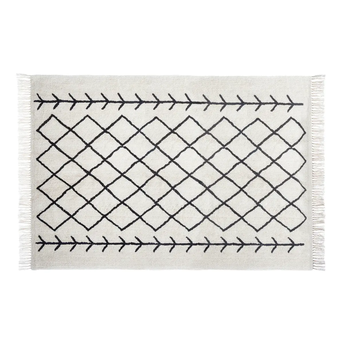 Covor din bumbac alb-negru cu model DELFT 120 x 170 cm