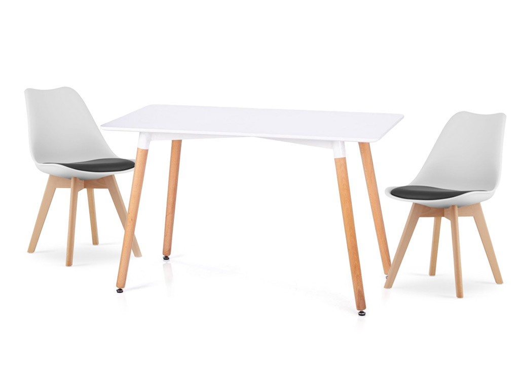 Set de sufragerie alb 1 + 2 masa BERGEN 100 + scaune BALI MARK