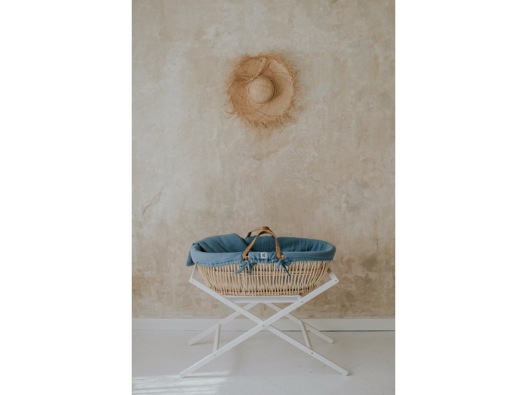 Bellamy Cos Moise pentru bebelusi cu suport si material textil in culoarea Fine blue MEEKO