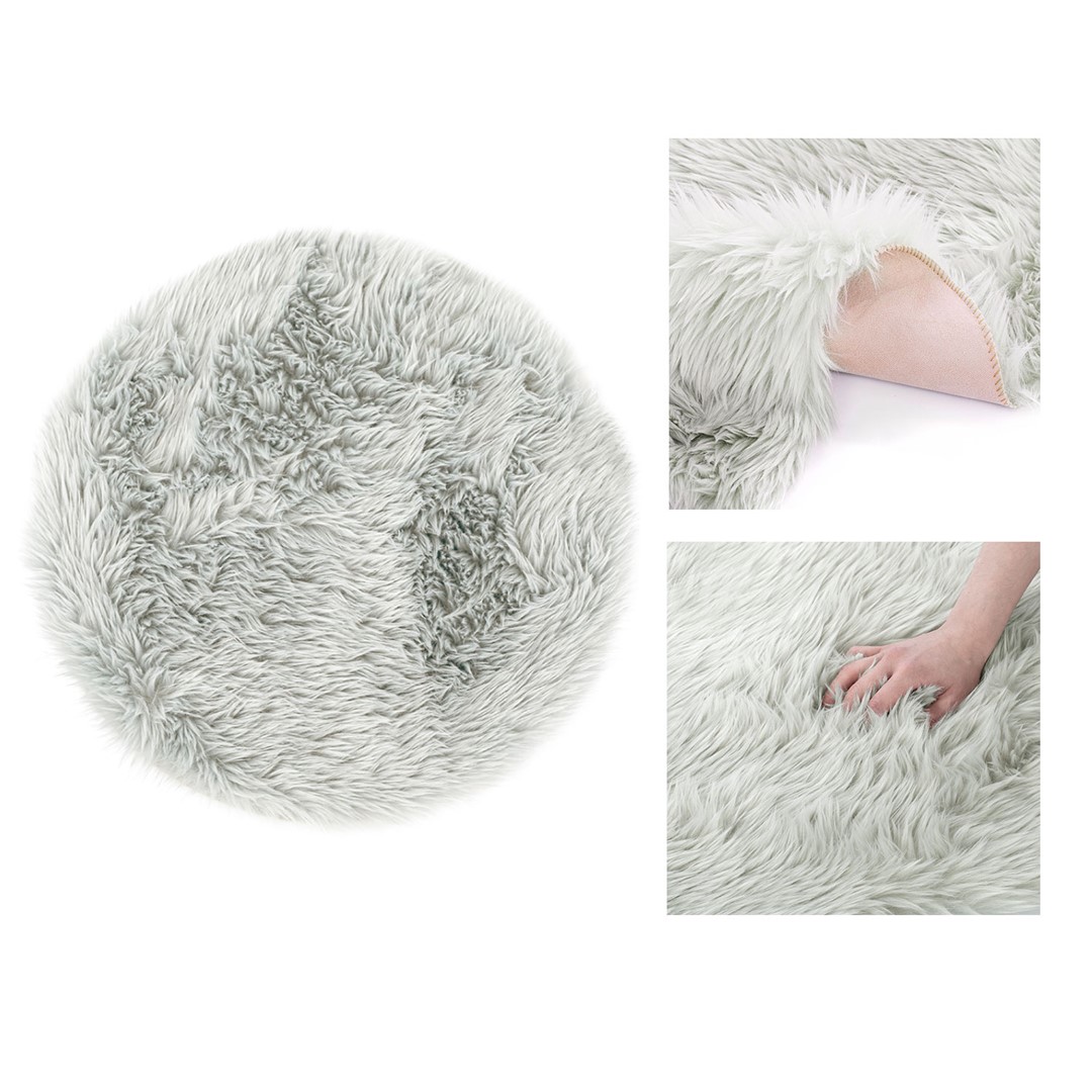 Covor rotund gri DOKKA 90 cm