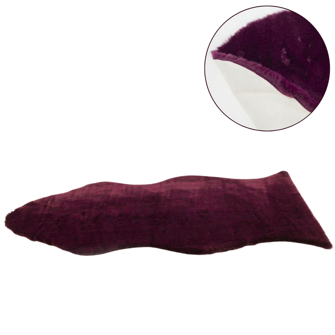 Covor din blana artificiala JOSIAS visiniu 60x90 cm