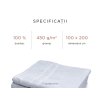 Prosop Deluxe alb 100 x 200 cm, cu bordură minimalistă și bumbac de calitate superioară pentru o absorbție excelentă