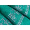 Prosop verde BAMBOO 70 x 140 cm, cu bordură decorativă, fabricat din 70% fibră de bambus și 30% bumbac