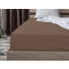Luxusní tmavě hnědé jersey prostěradlo EXCLUSIVE 200 x 220 cm