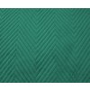 Zelený sametový přehoz na postel se vzorem ARROW VELVET (Rozměr 220 x 240 cm)