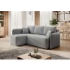 Moderní světle šedá rohová pohovka HADSON s prostorným designem