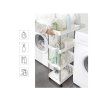 Raft plastic pe roti CART 22x40x86 cm alb