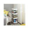 Raft plastic pe roti CART 22x40x86 cm alb