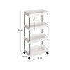 Raft plastic pe roti CART 22x40x86 cm alb
