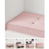 Úložná lavice růžová 76 cm – skládací lavice s měkkým sedákem a dvěma praktickými úložnými boxy.