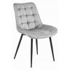 Světle šedá sametová židle BERA s černými nohami, elegantní design