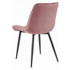 Moderní tmavě růžová sametová židle BERA s černými kovovými nohami