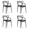 Set 4 bucati scaune din plastic KATO negre