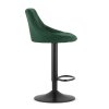 Scaun de bar verde KAST VELVET cu picior negru