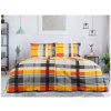 Moderní povlečení z Renforcé bavlny ORANGE KUBE barevné s kostkovaným vzorem