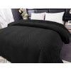 Sametový přehoz na postel ARROW VELVET černý s moderním vzorem