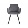 Moderní židle APPLE šedá – stylové spojení sametu a černých kovových nohou