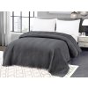 Tmavě šedý sametový přehoz na postel se vzorem ARROW VELVET (Rozměr 220 x 240 cm)