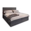 Pat tapițat boxspring ISPIRA 140x200 cm gri