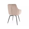 MARLO VELVET béžová – pohodlná jídelní židle s černými kovovými nohami