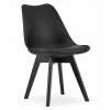 Moderní černá židle BALI MARK s černými dřevěnými nohami