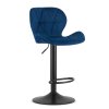 Scaun de bar albastru WEST VELVET cu picior negru