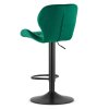 Scaun de bar verde WEST VELVET cu picior negru
