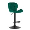 Scaun de bar verde WEST VELVET cu picior negru