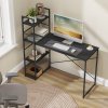 Moderní černý psací stůl MAX 4.0 SONOMA s regálem 120x44 cm
