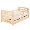 Praktická dětská postel Mela 80 x 160 cm borovice s výsuvným šuplíkem