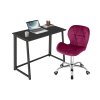 Set pentru birou – birou pliabil ZARIMO 80×40 cm negru + scaun de birou AVOLA VELVET visiniu