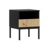 Moderní noční stolek LANZZI 40x40 cm v černé a dubové barvě