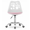 Moderní kancelářská židle PRINT bílo-růžová s chromovou základnou